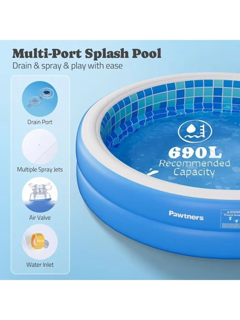 Inflatable Pool Kids Splash Pad 64